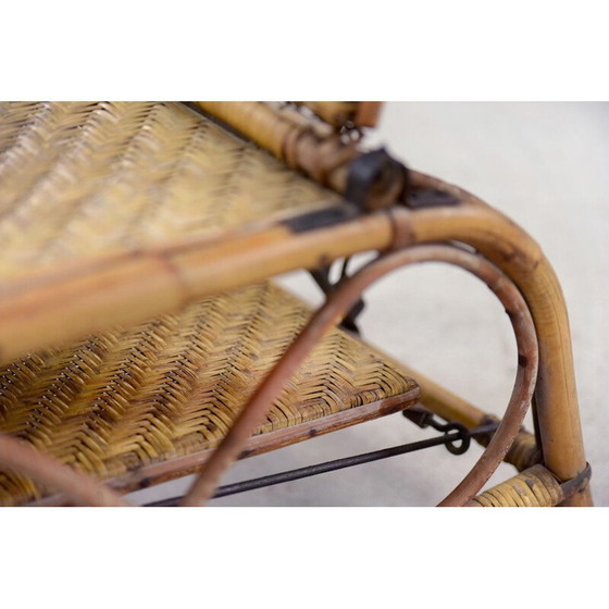 Image 1 of Vintage Bauhaus Rattansessel mit Ottomane von Erich Dieckmann, 1930er Jahre