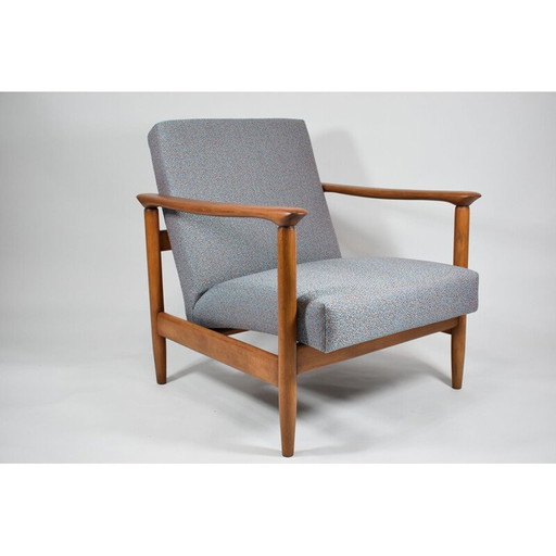 Vintage Sessel mit mehrfarbigem Stoff von E.Homa 1960