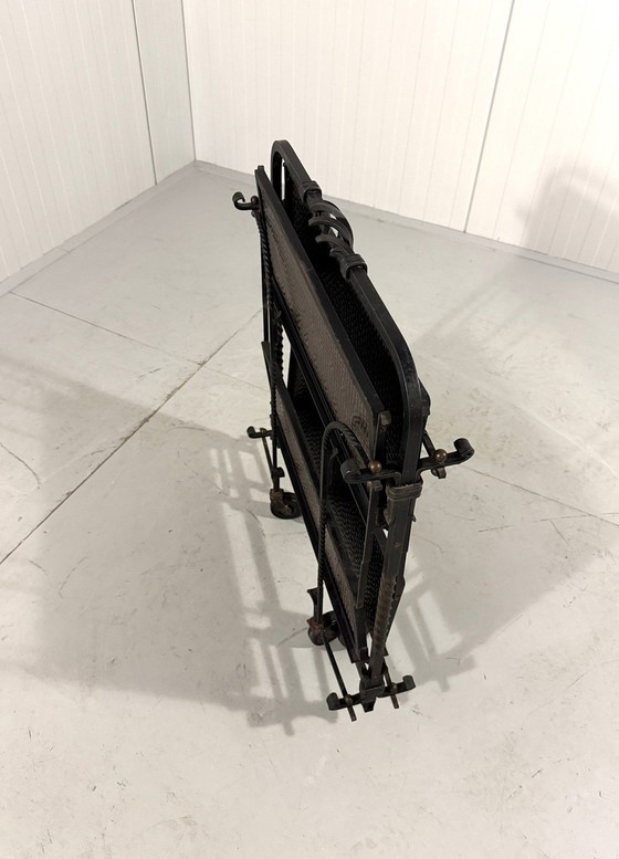 Image 1 of Brutalistischer zusammenklappbarer schmiedeeiserner Servierwagen 1960'S