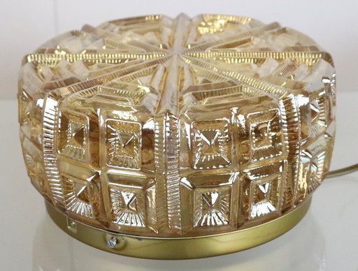 Nos Vintage Amber Ceiling Lamp Deckenleuchte