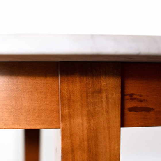 Image 1 of Vintage Neoz Stehtisch aus mahagonibeizter Kirsche und weißem Carrara-Marmor von Philippe Starck, 1990