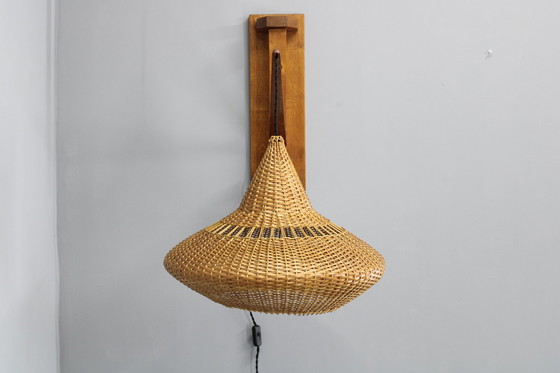 Image 1 of 1960er Wandlampe aus Holz von Pokrok Zilina, Tschechoslowakei