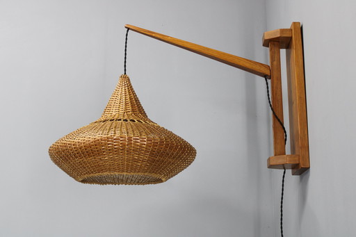 1960er Wandlampe aus Holz von Pokrok Zilina, Tschechoslowakei