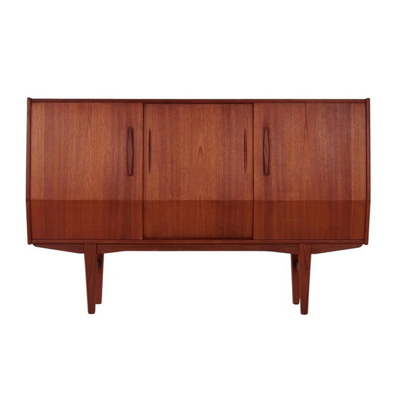 Image 1 of Altes dänisches Teakholz-Highboard, 1980er Jahre