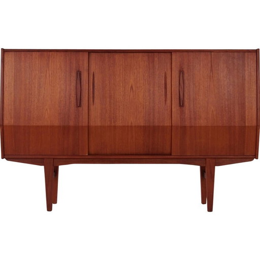 Altes dänisches Teakholz-Highboard, 1980er Jahre