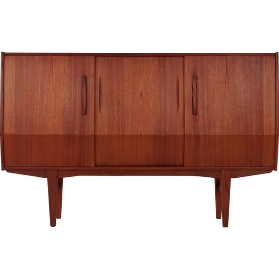 Image 1 of Altes dänisches Teakholz-Highboard, 1980er Jahre