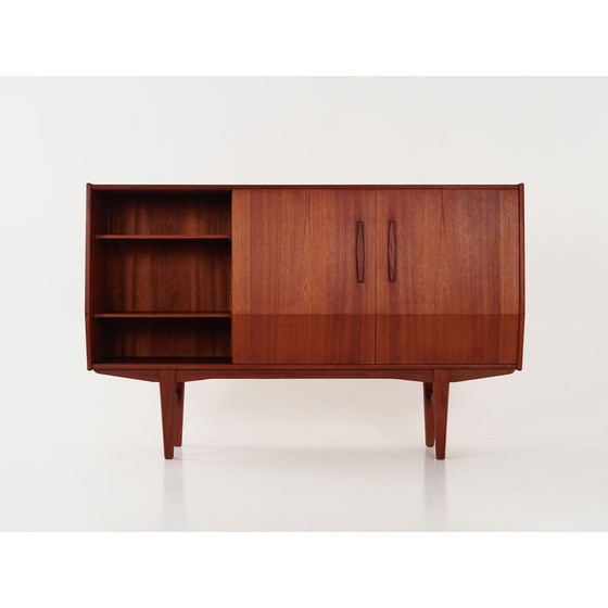 Image 1 of Altes dänisches Teakholz-Highboard, 1980er Jahre