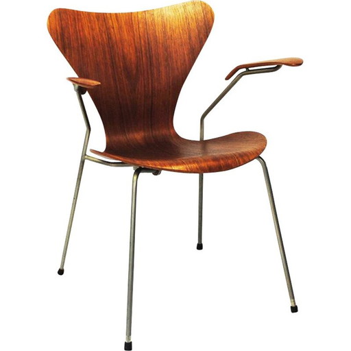 Alter Teakholzstuhl von Arne Jacobsen für Fritz Hansen