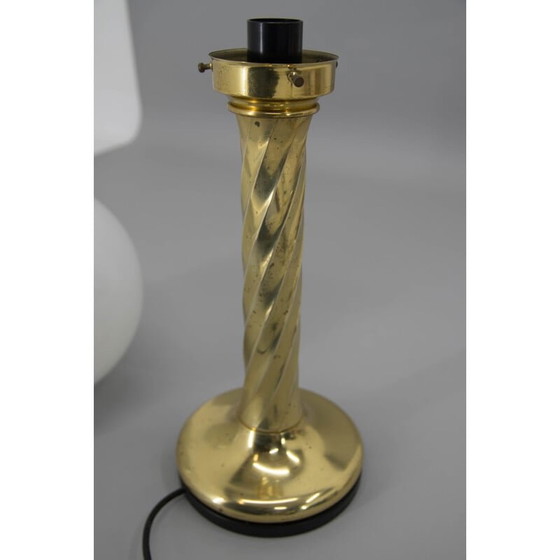 Image 1 of Vintage Tischlampe aus Messing und Opalglas, Deutschland 1970er