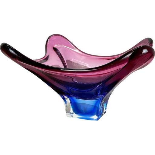 Blumiger Tafelaufsatz aus Glas von Fratelli Toso, Italien 1970er Jahre