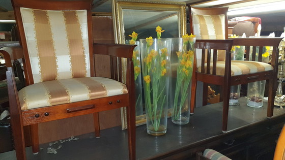 Image 1 of 4x Jugendstil-Esszimmersessel aus Kirschholz