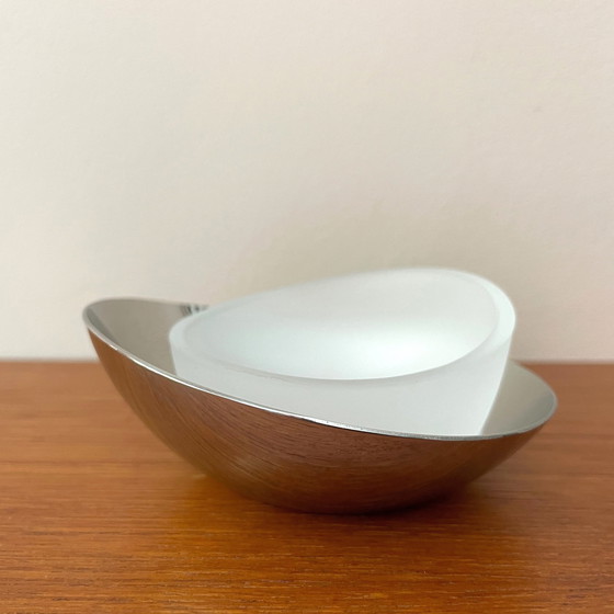 Image 1 of 2 Stelton Dänemark Kerzenständer Wachslicht Halter Opal Chrom