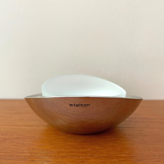 Image 1 of 2 Stelton Dänemark Kerzenständer Wachslicht Halter Opal Chrom