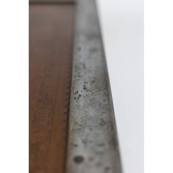 Image 1 of Couchtisch aus silbernem Eisen und Leder, 1970