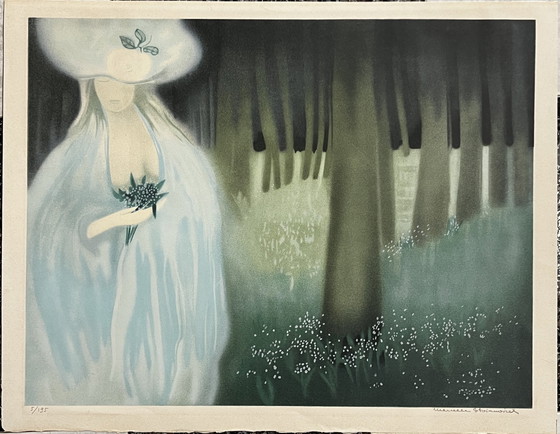 Image 1 of Marcelle Stoianovich, Lithographie aus dem Jahr 1983 ca. Frankreich, rückseitig signiert und gestempelt