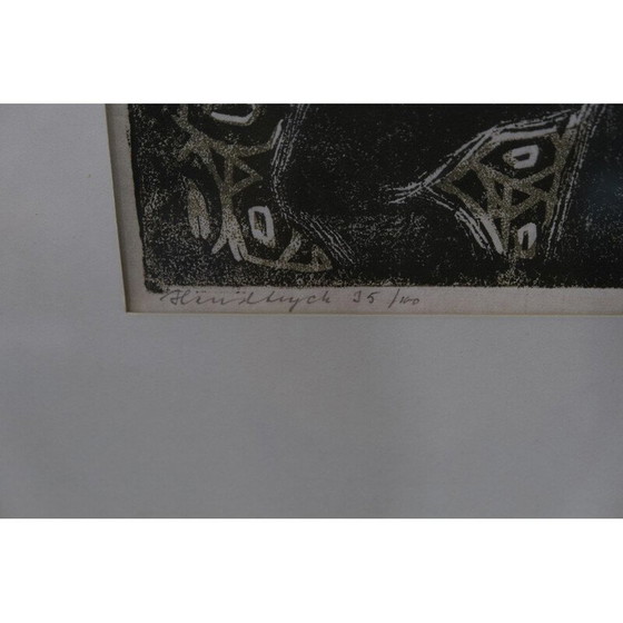 Image 1 of Moderner Holzschnitt von Barbro Cheesman, Schweden 1953