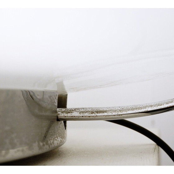 Image 1 of Mid Century Tischleuchte aus Opalglas und Chrom von Angelo Mangiarotti, Italien 1970er