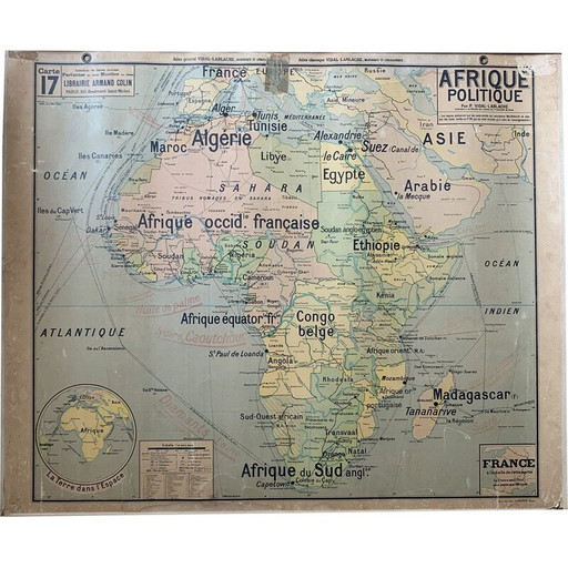Geografische Karte "Politisches Afrika - n°17 und 17 bis" von Vidal Lablache, 1930