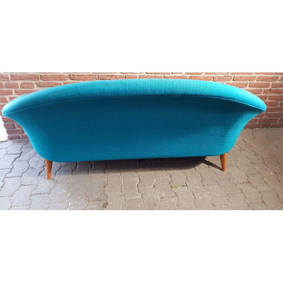 Image 1 of Vintage Paradiset Sofa von Triva in türkisblauem Stoff 1950er Jahre