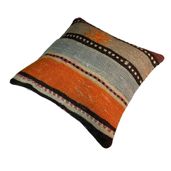 Image 1 of Türkischer Vintage-Kilim-Kissenbezug, 45 x 45 cm
