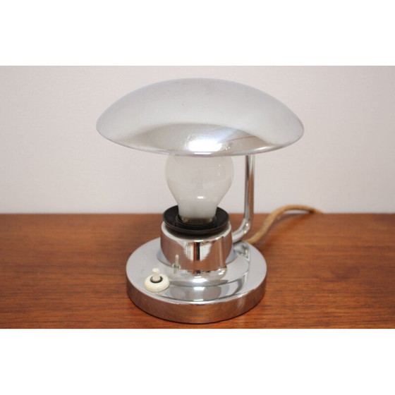 Image 1 of Vintage Bauhaus Messing Tischlampe, Tschechoslowakei 1930