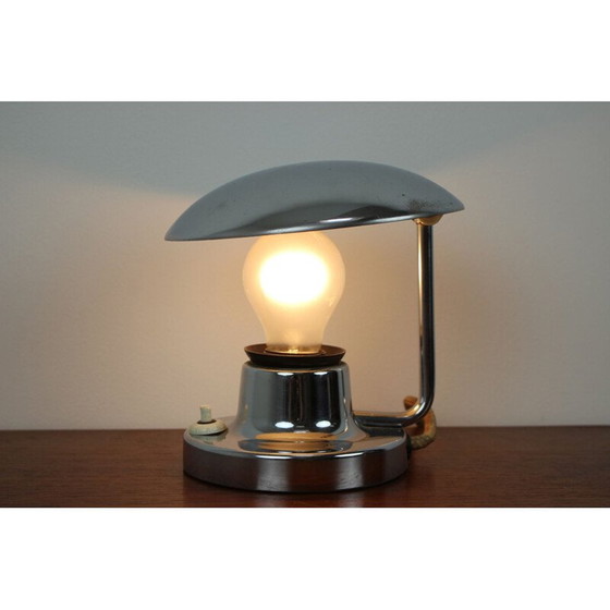 Image 1 of Vintage Bauhaus Messing Tischlampe, Tschechoslowakei 1930