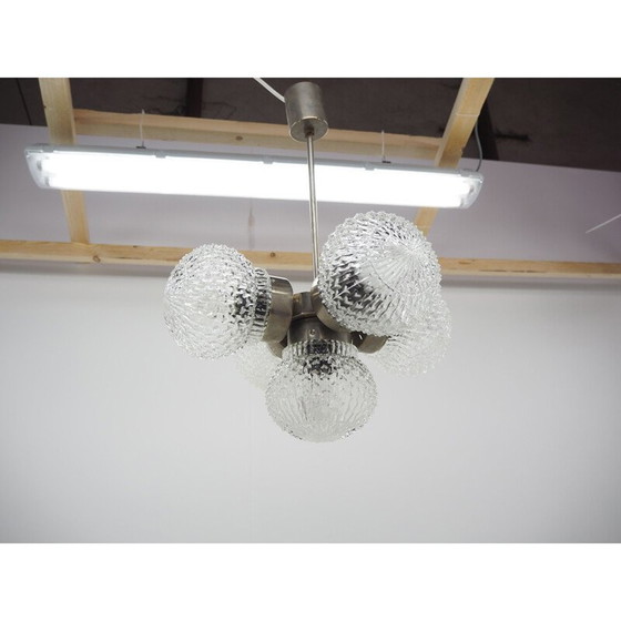 Image 1 of Vintage-Kronleuchter aus Glas von Kamenicky Senov, Tschechoslowakei 1970