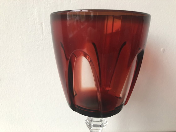 Image 1 of 5 X Vintage Cristal D'Arques Luminarc Ruby Red - Rotweingläser