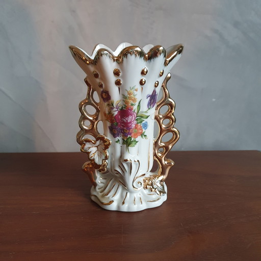 Porzellan Barock Hochzeit Vase mit Gold