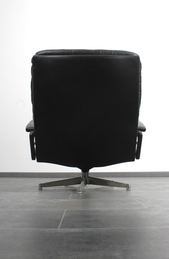 Image 1 of King Chair aus schwarzem Leder von André Vandenbeuck