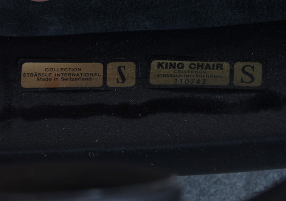 Image 1 of King Chair aus schwarzem Leder von André Vandenbeuck