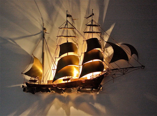 Daniel D'haeseleer - Signiert Lichtskulptur in Schiffsform