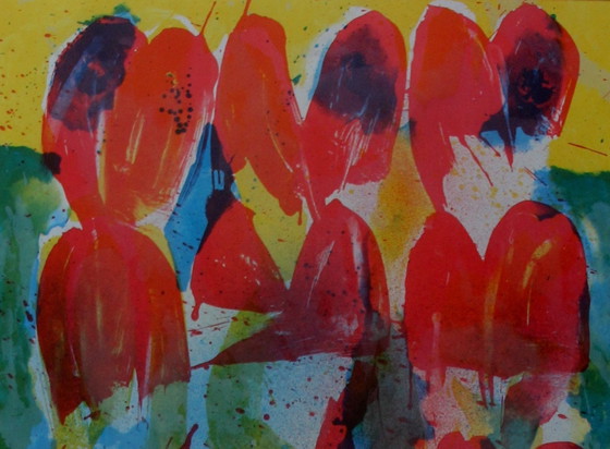Image 1 of Jan Cremer – Gerahmte Farblithographie: Tulpen – 1991 (Schöner Rahmen!)