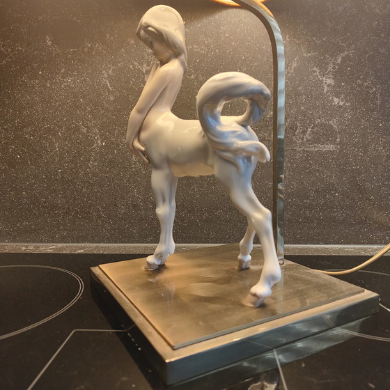Image 1 of Lladro Porselein CENTAUR GIRL Glanzlampe
