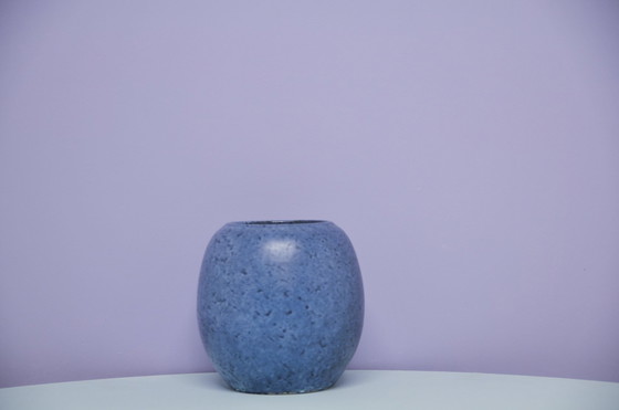 Image 1 of blaue konvexe westdeutsche Vase Scheurich