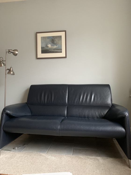 Image 1 of Leolux Zweisitzer-Sofa Blaues Leder