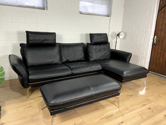 Image 1 of Ledersofa K+W Ledercouch Lederecksofa Sofa Couch Schlafsofa Ecksofa