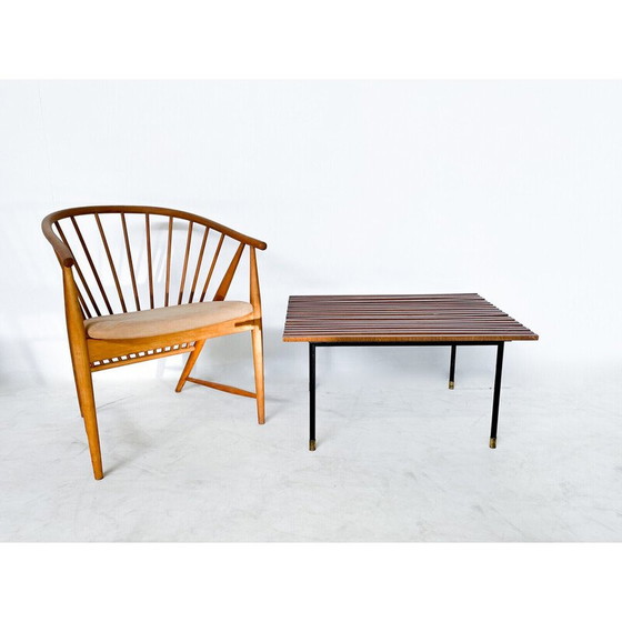 Image 1 of Schwarzer Couchtisch aus Eisen und Holz aus der Mid-Century-Zeit