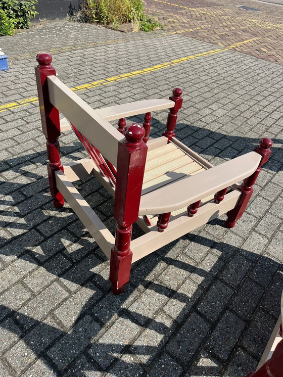 Image 1 of 2x Vintage Eiche Gartenstühle