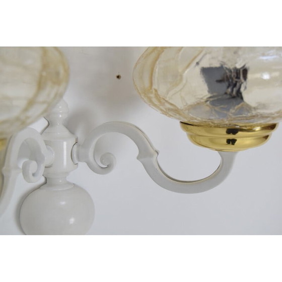 Image 1 of Vintage Wandlampe aus Glas und Metall, Tschechisch 1970