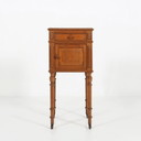 Art Deco Nachttisch aus Holz mit Marmorplatte, 1930er Jahre