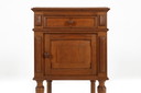 Art Deco Nachttisch aus Holz mit Marmorplatte, 1930er Jahre