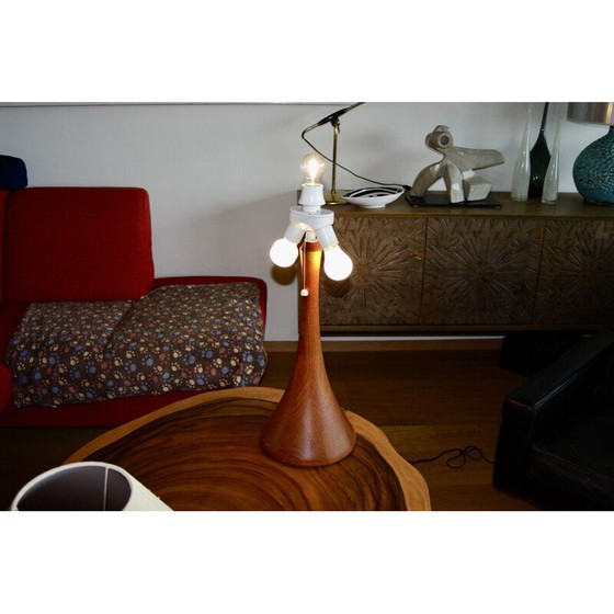 Image 1 of Alte Teakholzlampe von Fog & Morup, Dänemark 1960er Jahre