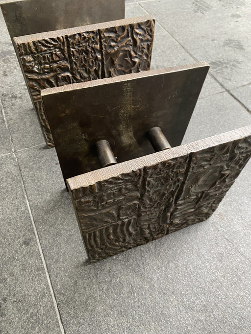 Vintage brutalistische architektonische Türgriffe