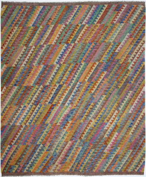 Original Old Style Kelim Afghan 253 X 215 Cm Top Zustand