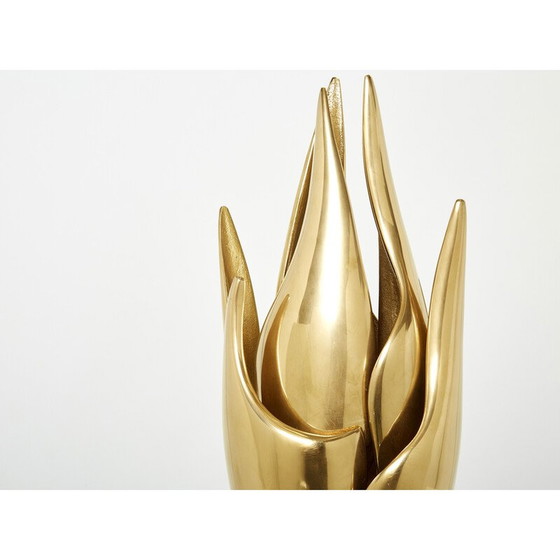 Image 1 of Vintage Flame Lampe aus vergoldeter Bronze von Michel Armand, 1970