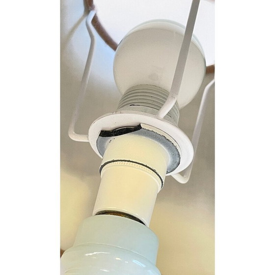 Image 1 of Vintage-Lampe aus weißem Marmor und Leinen