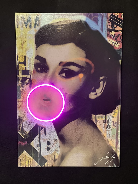 Image 1 of LedMansion Bubble Collection V.2. Marylin Audrey Frida Brigitte PopArt- Kunst -LED-Lampe
