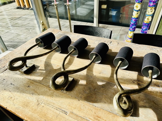 Image 1 of Porta Romana Wandleuchten aus Messing 3 Stück