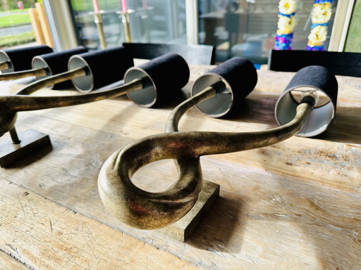 Porta Romana Wandleuchten aus Messing 3 Stück